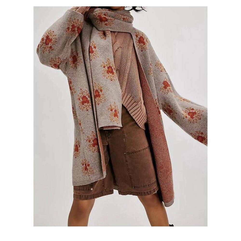 Free People Bali Ayla Scarf Cardigan XL Wool Blend